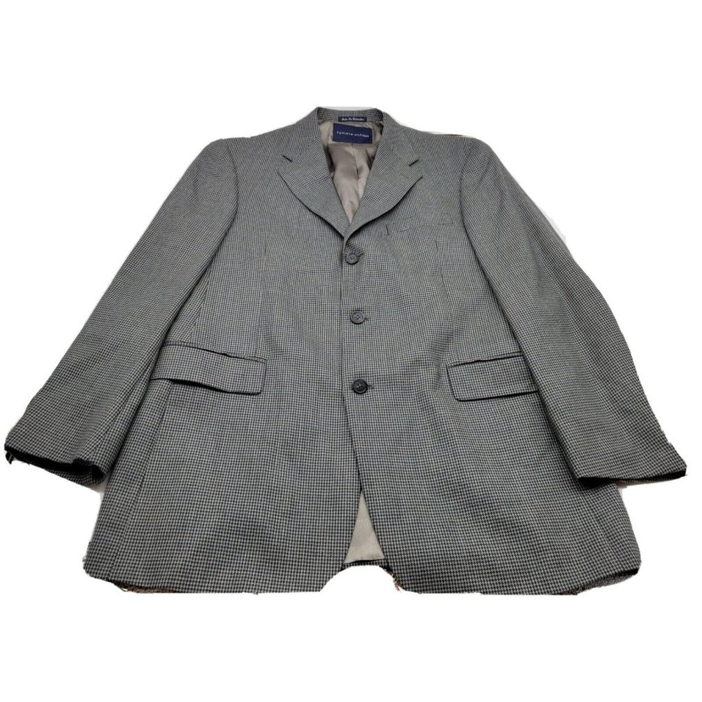 Tommy Hilfiger Blazer Sport Coat Jacket Wool acetate Mens 40R Grey